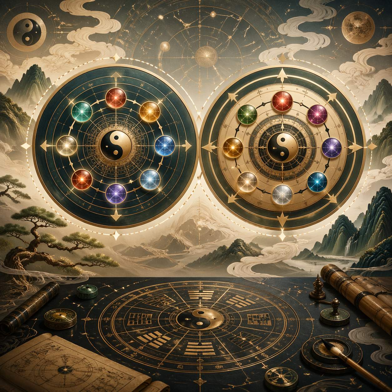 飞盘与转盘奇门_九星排布的核心差异是什么